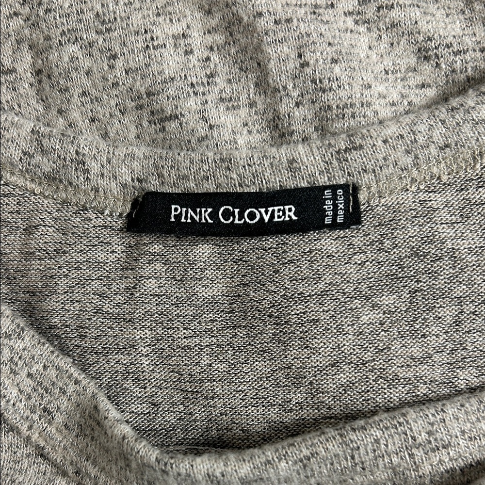 Pink Clover Gray and Burgundy Striped Sleeve Sweater Size XL - Picture 3 of 4